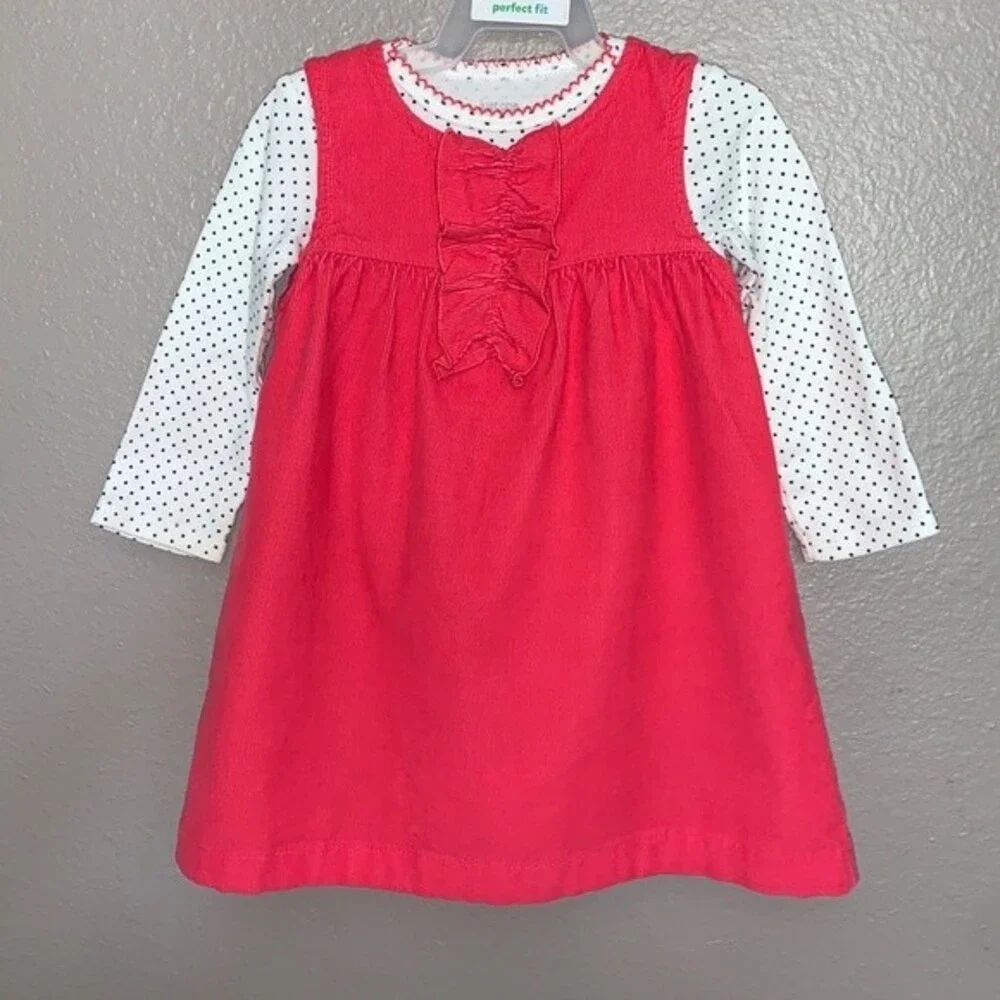 Just One You Baby girl 12 month old Pink textured/corduroy dress.